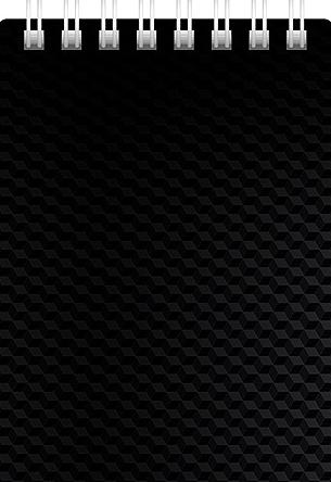 Блокнот А7 80 л. кл. Пластиковая обложка на гребне DIAMOND Черный