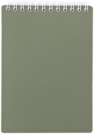 Блокнот А7 80 л. кл. Пластиковая обложка на гребне METALLIC Темно-зеленый
