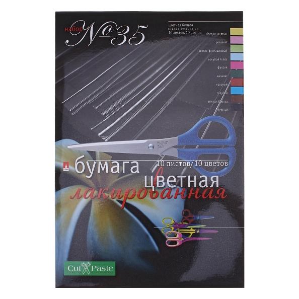 Бумага 10 цв. 10 л. А4, лакированная, Cut Paste