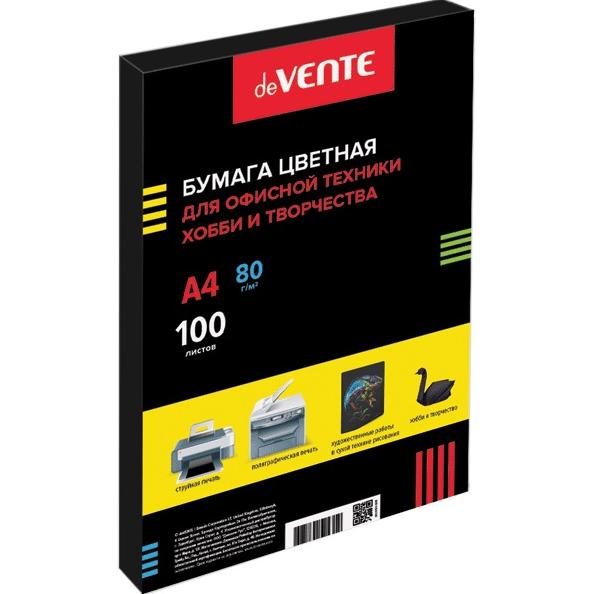 Бумага А4 80 гр 100 л. "deVENTE" интенсив черный, в пластиковом пакете