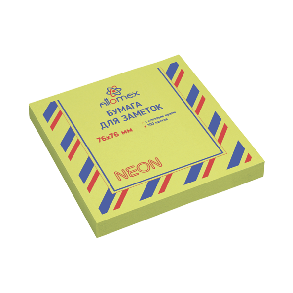 Бумага на л/п  76*76 100л. "Attomex" неоновая зеленая