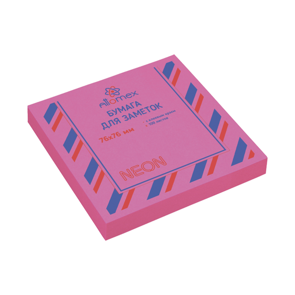 Бумага на л/п  76*76 100л. "Attomex" неоновая малиновая