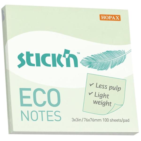 Бумага на л/п  76*76 100л. Stick`n ECO 60 г/м2 пастель зеленый