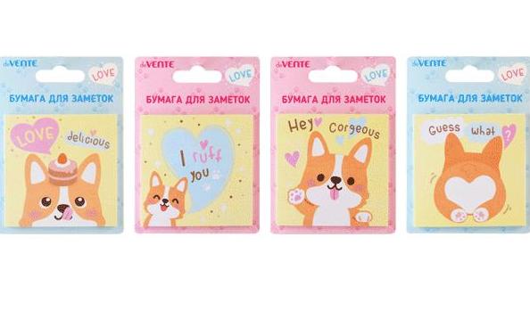 Бумага на л/п 75*75 мм 30 л. "deVENTE. Corgi" офсет 80 г/м²