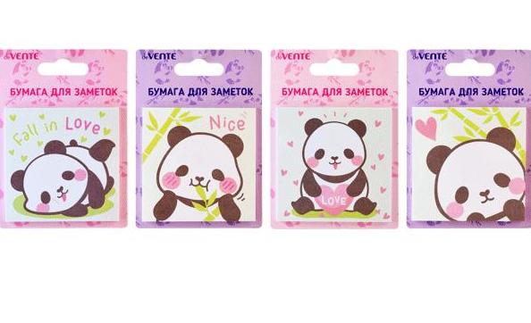 Бумага на л/п 75*75 мм 30 л. "deVENTE. Panda" офсет 80 г/м²