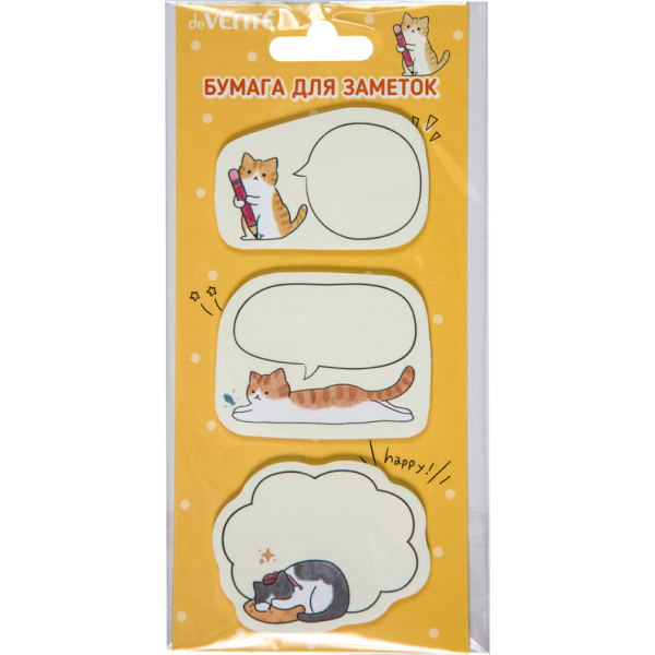 Бумага на л/п набор "deVENTE. Cat, Penguin, Hedgehog" 55x55 мм, 3x20 листов, офсет 80 г/м², печать 4