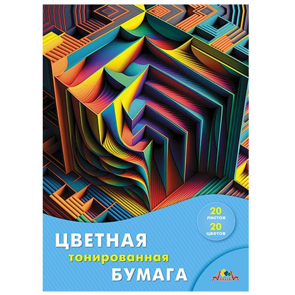 Бумага тонир. А4 20 цв. 20 л. "Абстракция" папка