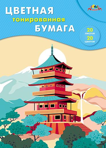 Бумага тонир. А4 20 цв. 20 л. "Японский стиль" папка