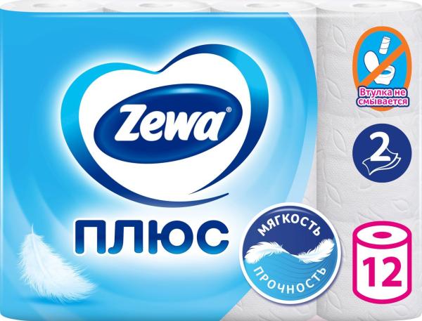 Бумага туалетная Zewa, 2 слоя, 12 шт/уп.