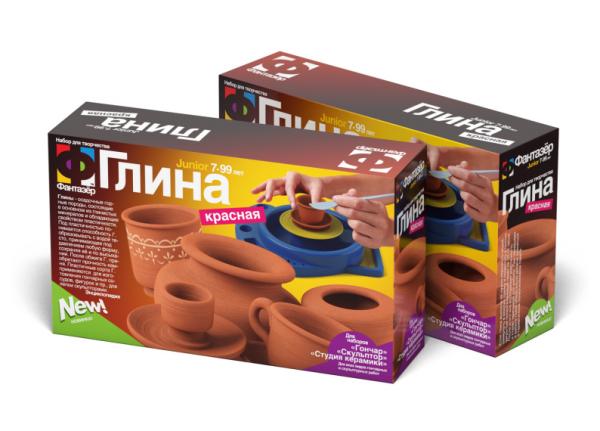 Глина для лепки ФАНТАЗЕР "Красная глина для моделирования" 410 гр.
