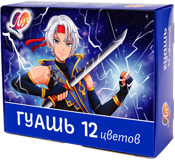 Гуашь 12 цв. 15 мл. "Аниме" Синяя