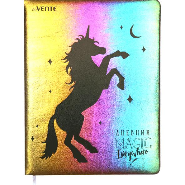 Дневник 1-11 кл, кожзам, deVENTE Black Unicorn