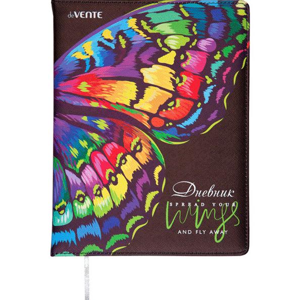 Дневник 1-11 кл. "deVENTE. Butterfly" твердая обложка из искусственной кожи с поролоном, цветная печ