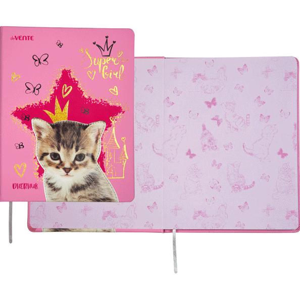 Дневник 1-11 кл. "deVENTE. Cat Princess" тв. обложка из искус. кожи, шелкография, объемная аппликаци