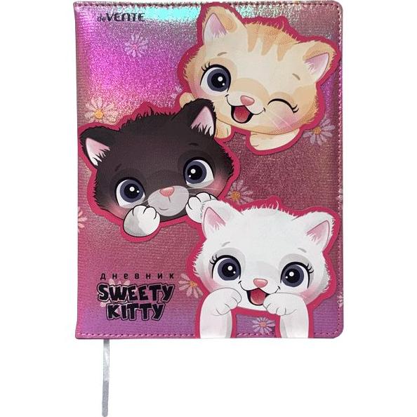 Дневник 1-11 кл. "deVENTE. Sweet Cats" твердая обложка из искусственной кожи с поролоном, цветная пе