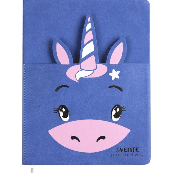 Дневник 1-11 кл. "deVENTE. Unicorn like pocket" тв.обложка из искусственной кожи, аппликация в виде 