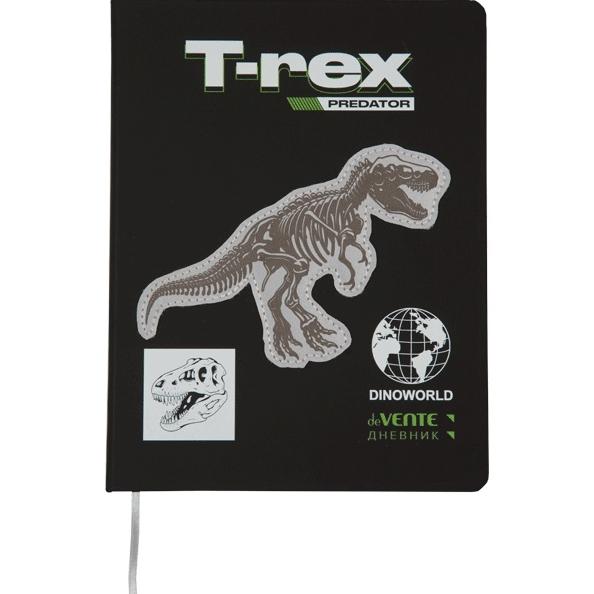 Дневник 1-11 кл. 48 л. "deVENTE. T-Rex" тв. обложка из искусственной кожи, шелкография, аппликация и