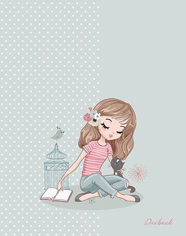 Дневник 1-11 кл. тв.переплет "Девочка с книгой"