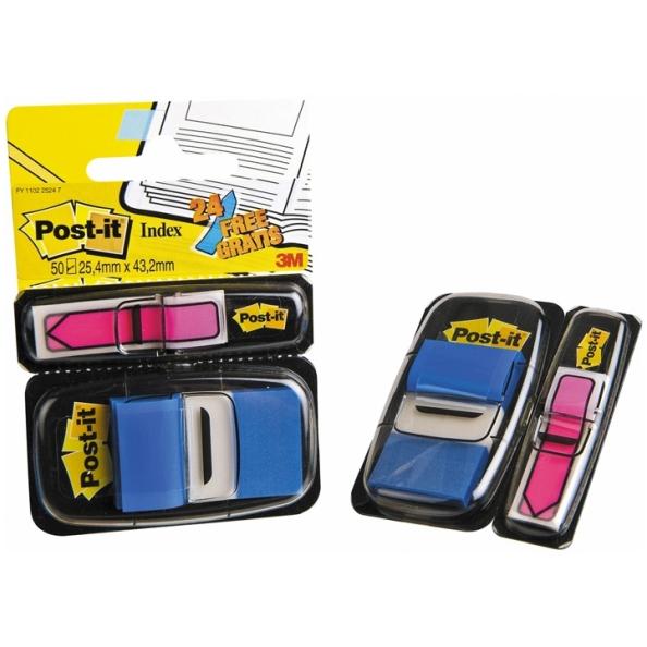 Закладка Post it (индекс), синяя, 50 шт. шир.2,5см
