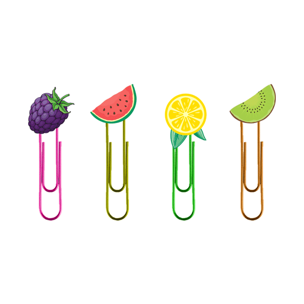 Закладка-скрепка "deVENTE. Tutti-Frutti" металлическая овальная цветная 78 мм с элементами декора, в