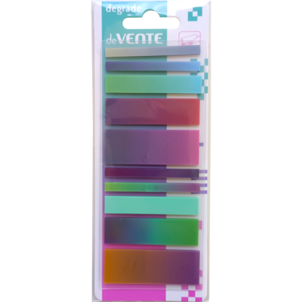 Закладки пластиковые "deVENTE. Degrade" полупрозрачные, разноцветные, 54x20 мм, 54x15 мм, 54x10 мм, 