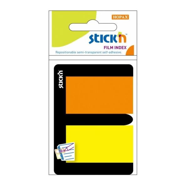 Закладки пластиковые Hopax 45*25мм 25л. 2цв.