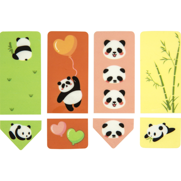 Закладки пластиковые с перфорацией "deVENTE. Panda" полупрозрачные, фигурные, 55x20 мм, 20 л., ассор