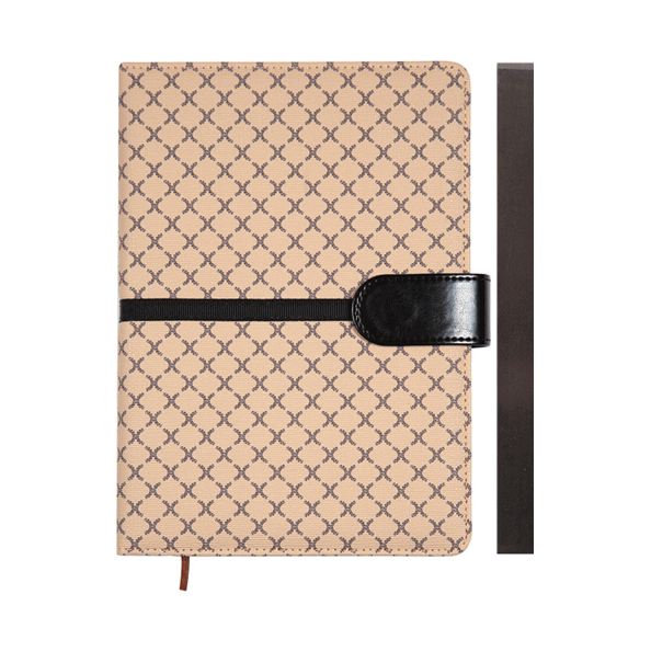 Записная книжка "deVENTE. Chelsea" A5 160 стр, бежевая, кремовая бумага 70 г/м² в клетку с коричневы