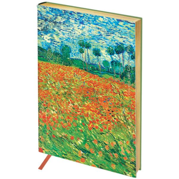 Записная книжка А6 80 л. ЛАЙТ, кожзам, Greenwich Line "Vision. Van Gogh. Poppy field", тон. блок, зо