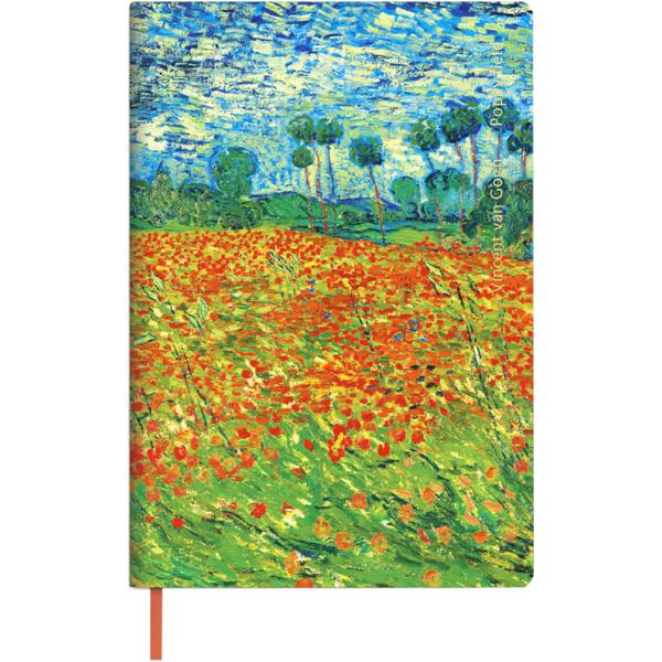 Записная книжка А6 80 л. ЛАЙТ, кожзам, Greenwich Line "Vision. Van Gogh. Poppy field", тон. блок, зо