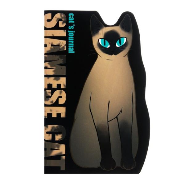 Записная книжка с вырубкой А5 48 л. "СИАМСКИЙ КОТ", Софт тач с выбор.УФ-лаком  (140х215мм)