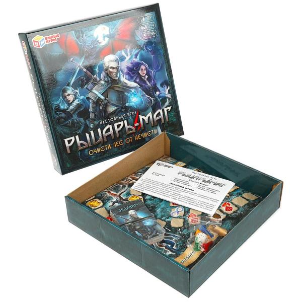 Игра настольная ходилка квадрат "Рыцарь-маг". Очисти лес от нечисти. 40 карточек. Умные игры в кор10