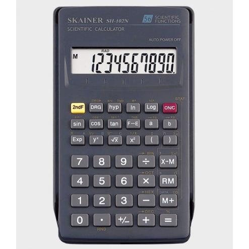 Калькулятор научный (56 функций) 10 разрд., SKAINER, чер. 71*134*12 (SRP-135)