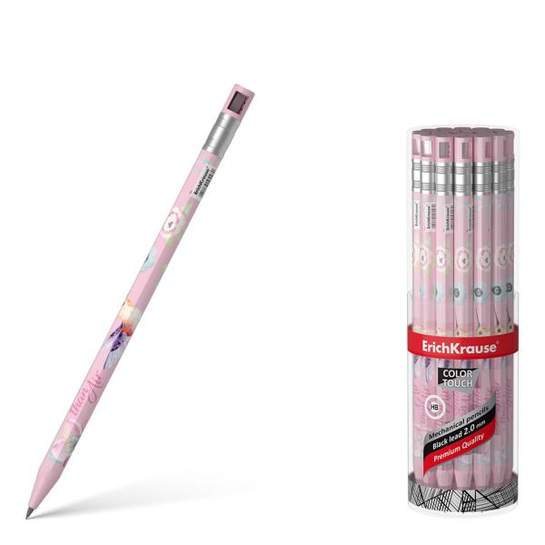 Карандаш механический 2,0 мм ErichKrause ColorTouch® Colibri с точилкой, НВ (в тубусе по 24 шт.)
