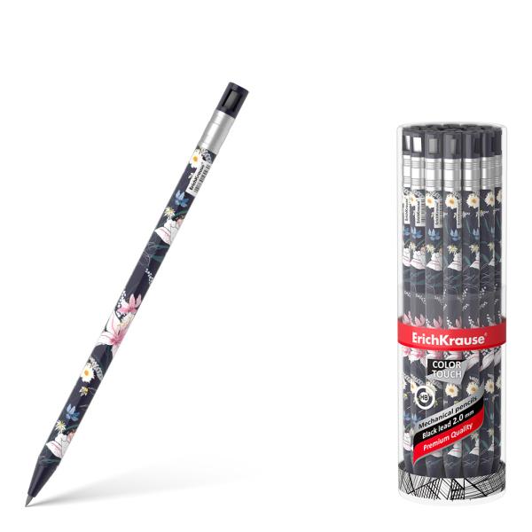 Карандаш механический 2,0 мм ErichKrause ColorTouch® Lily с точилкой, НВ (в тубусе по 24 шт.)