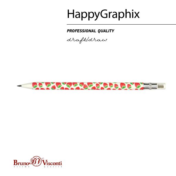 Карандаш цанговый 2 мм с точилкой "FunGraphix. Клубнички"