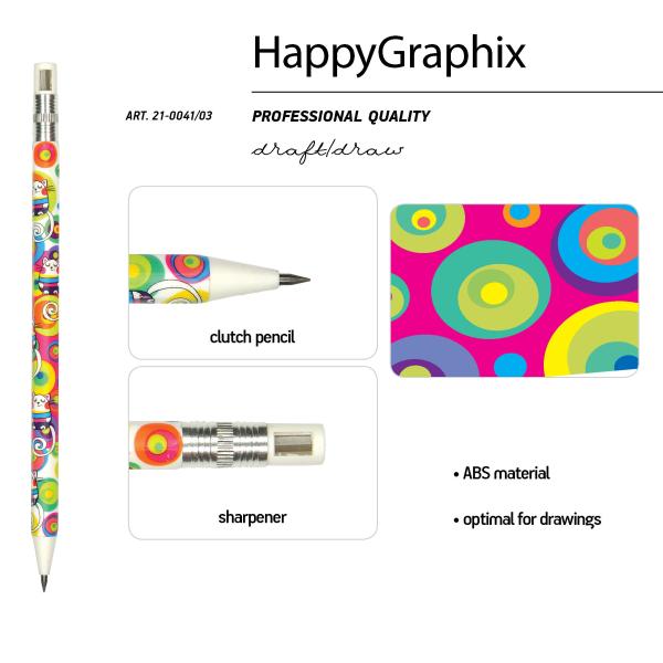Карандаш цанговый 2 мм с точилкой "FunGraphix. Мультики. Кот"