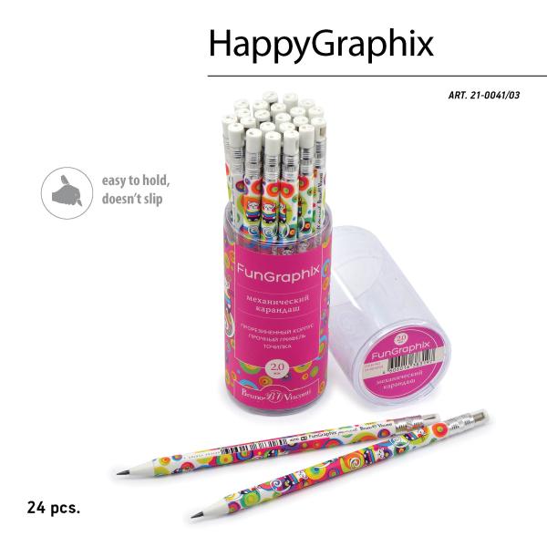 Карандаш цанговый 2 мм с точилкой "FunGraphix. Мультики. Кот"