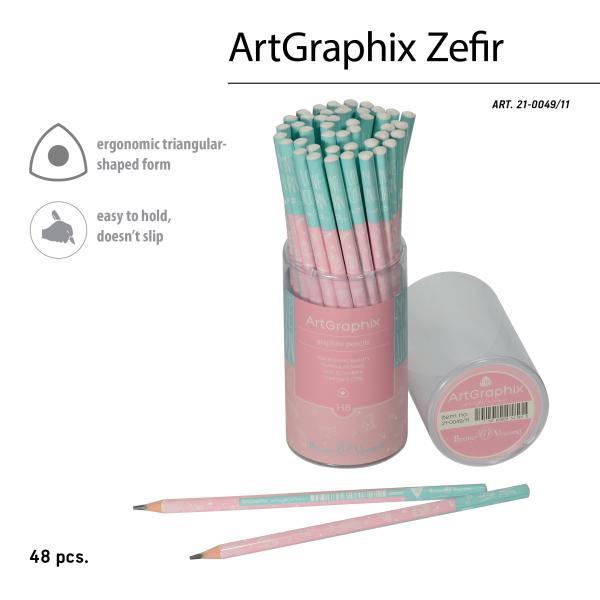 Карандаш ч/г "ArtGraphix. Zefir. Зефирные животные. Единорожки" HB (пластиковый корпус)
