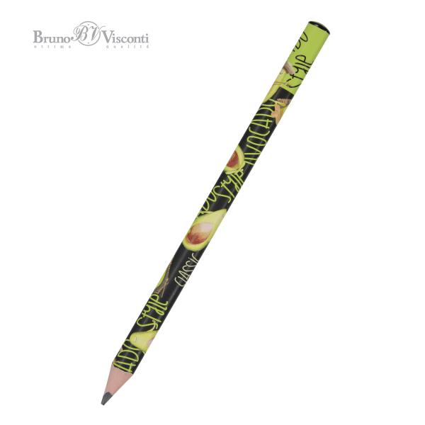 Карандаш ч/г 4B "HappyGraphix Jumbo. Avocado style. Rock star" 3.5 MM
