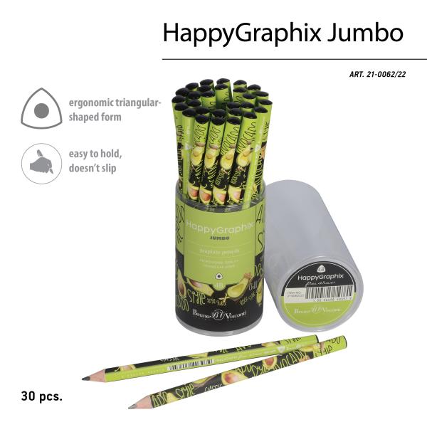 Карандаш ч/г "HappyGraphix  Avocado style. Rock star" 4В супер мягкий, 3,5 мм 