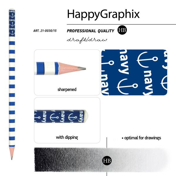 Карандаш ч/г HB "Happy Graphix" МОРСКОЙ
