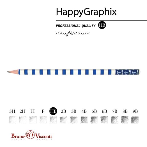 Карандаш ч/г HB "Happy Graphix" МОРСКОЙ