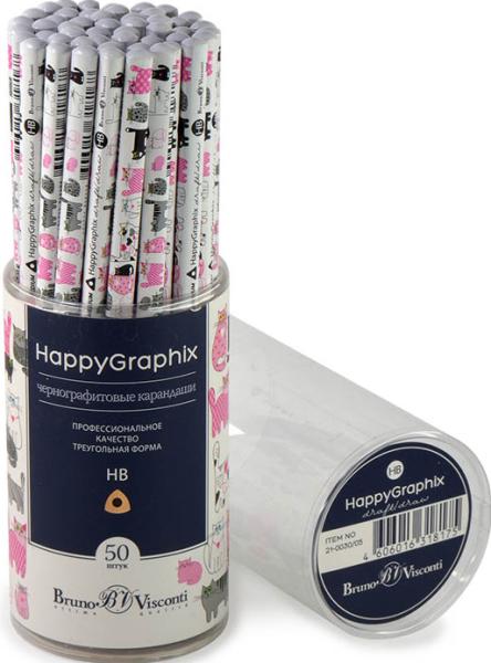 Карандаш ч/г HB "Happy Graphix" РОЗОВЫЕ КОТЯТА
