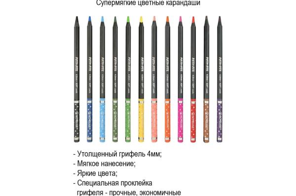 Карандаши 12 цв. ACMELIAE Blackwood Artmate в металлическом футляре,
