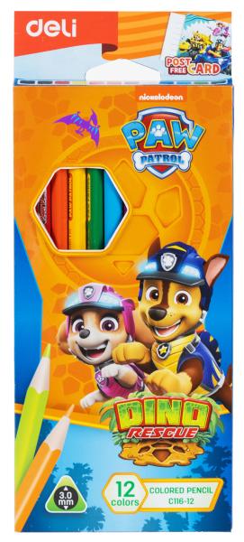 Карандаши 12 цв. Deli  Paw Patrol тополь коробка/европод.
