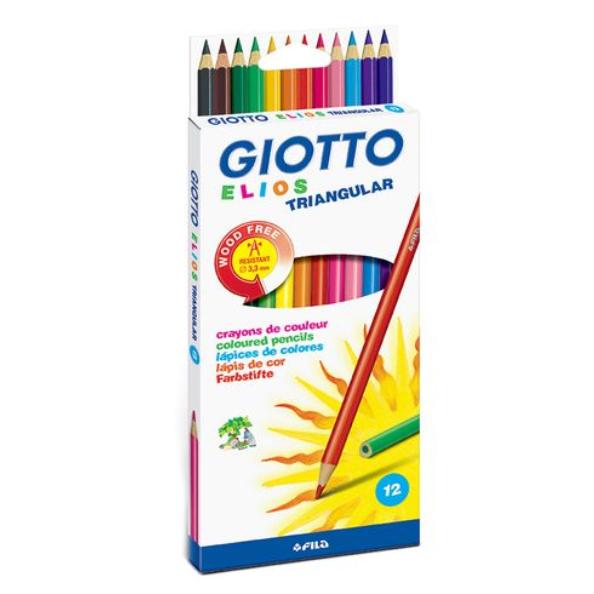 Карандаши 12 цв. "Giotto" ELIOS полимерные трехгранные заточенный