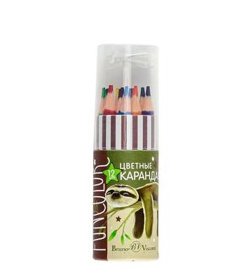 Карандаши 12 цв. укороченные, BV FunColor, пенал
