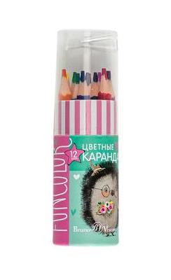 Карандаши 12 цв. укороченные, BV FunColor, пенал