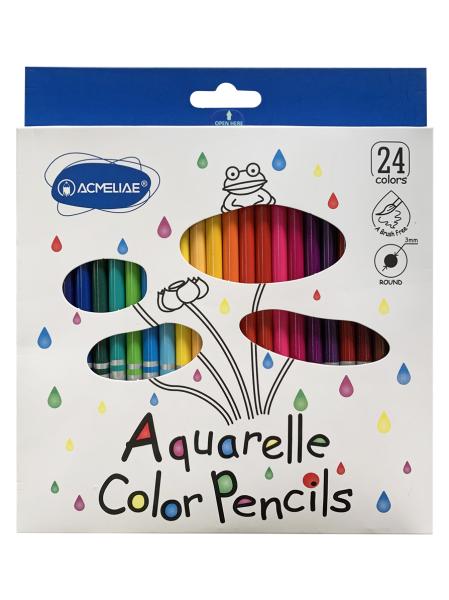 Карандаши 24 цв. акварельные ACMELIAE + кисточка,